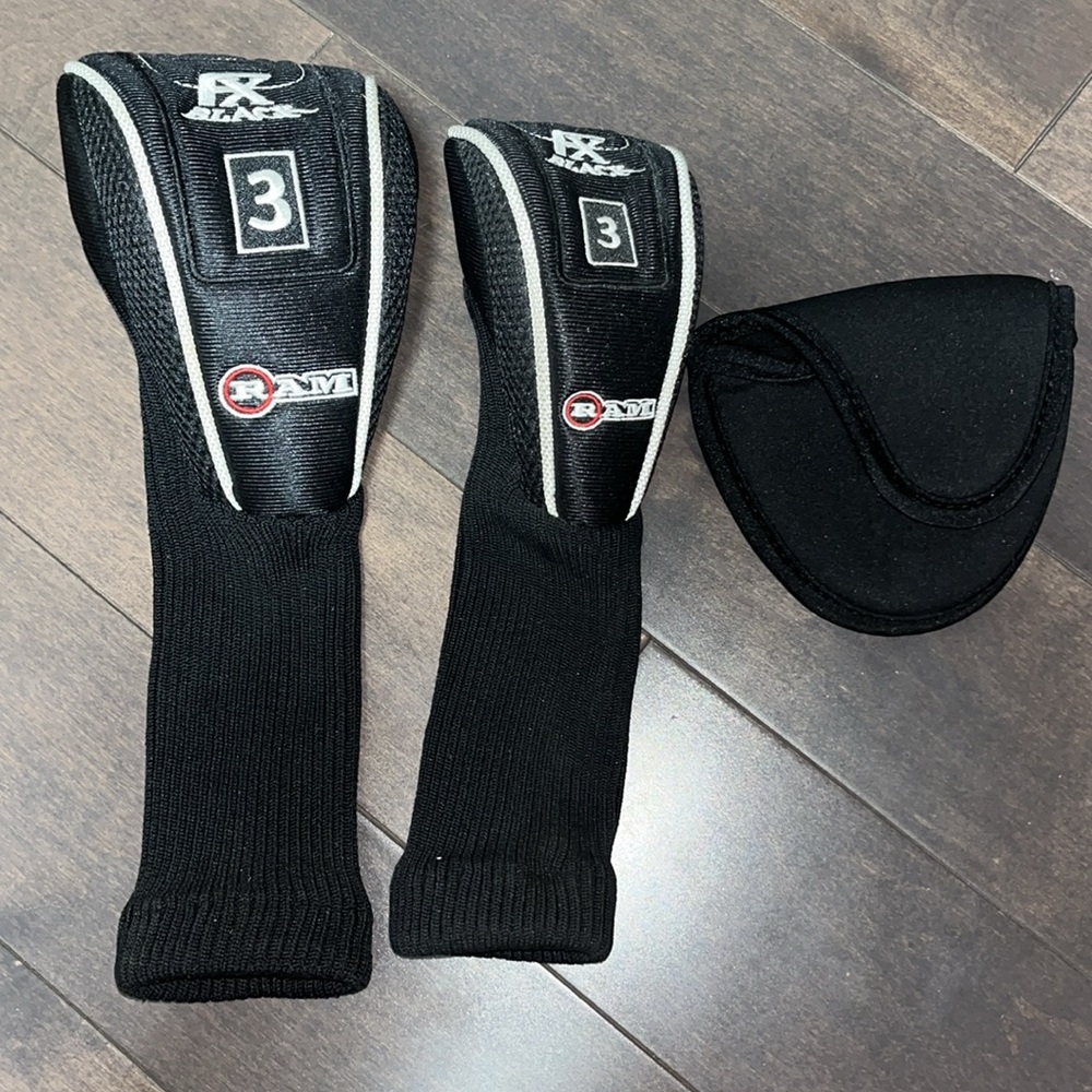 RAM GOLF HEADCOVER - Black Head Cover 3 and bag